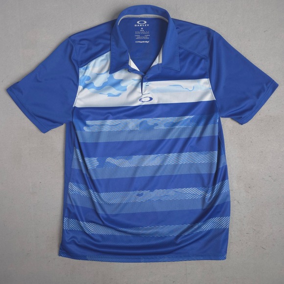 Oakley Other - Oakley Men's Blue Striped Performance Golf Polo Shirt - Size M